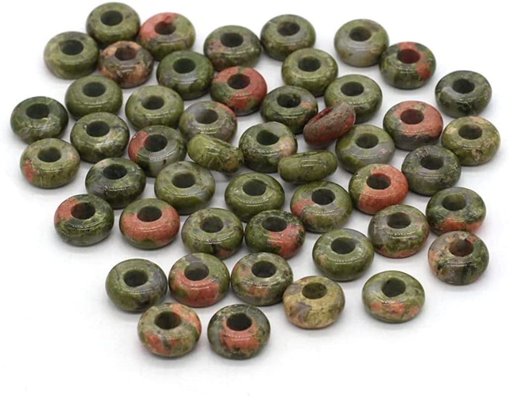 30 Pcs Natural Stone Bead Ring Mixed Stone Agate Crystal Turquoise Stone Charms for Jewelry Making Necklace Bracelet Earrings unakite