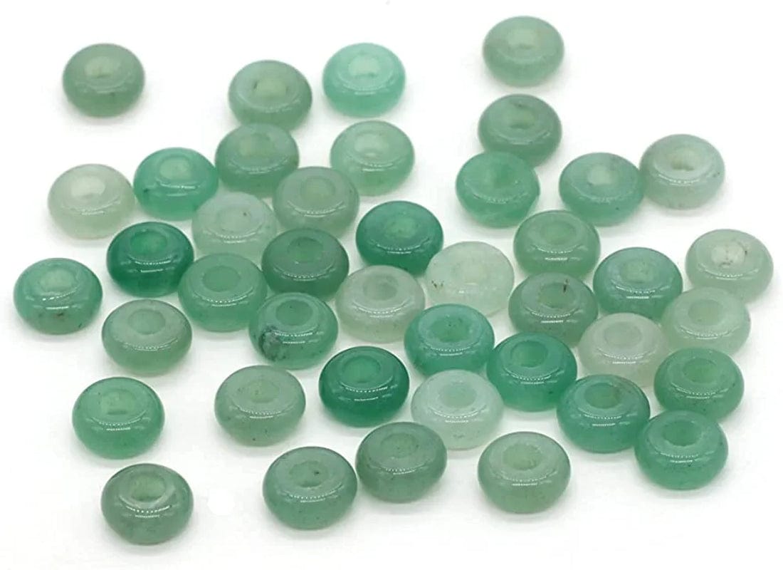 30 Pcs Natural Stone Bead Ring Mixed Stone Agate Crystal Turquoise Stone Charms for Jewelry Making Necklace Bracelet Earrings green aventurine
