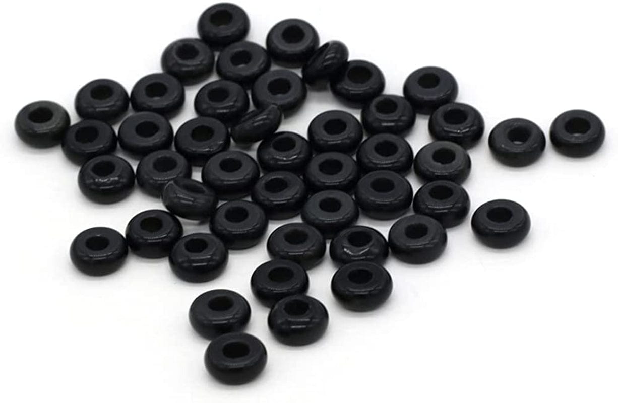 30 Pcs Natural Stone Bead Ring Mixed Stone Agate Crystal Turquoise Stone Charms for Jewelry Making Necklace Bracelet Earrings black agate