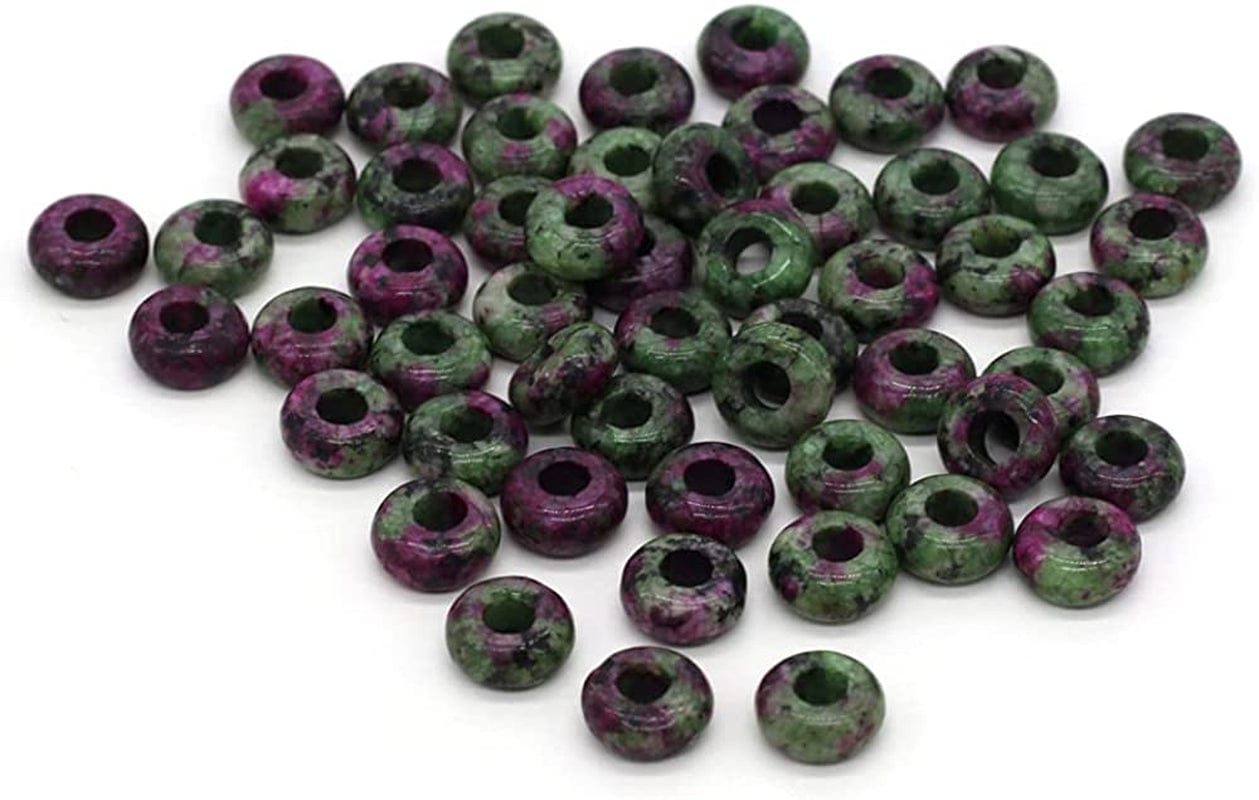 30 Pcs Natural Stone Bead Ring Mixed Stone Agate Crystal Turquoise Stone Charms for Jewelry Making Necklace Bracelet Earrings epidote