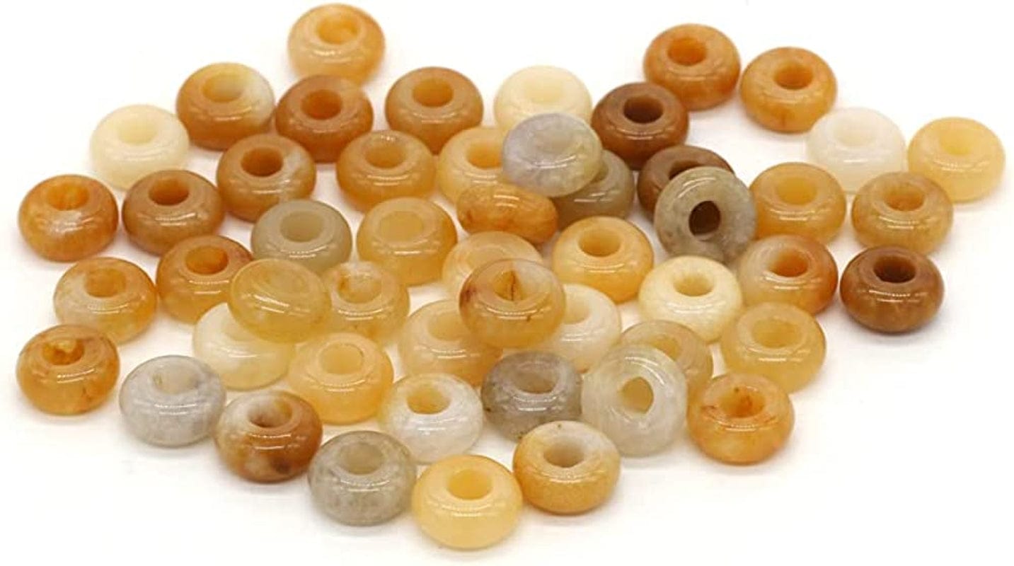 30 Pcs Natural Stone Bead Ring Mixed Stone Agate Crystal Turquoise Stone Charms for Jewelry Making Necklace Bracelet Earrings