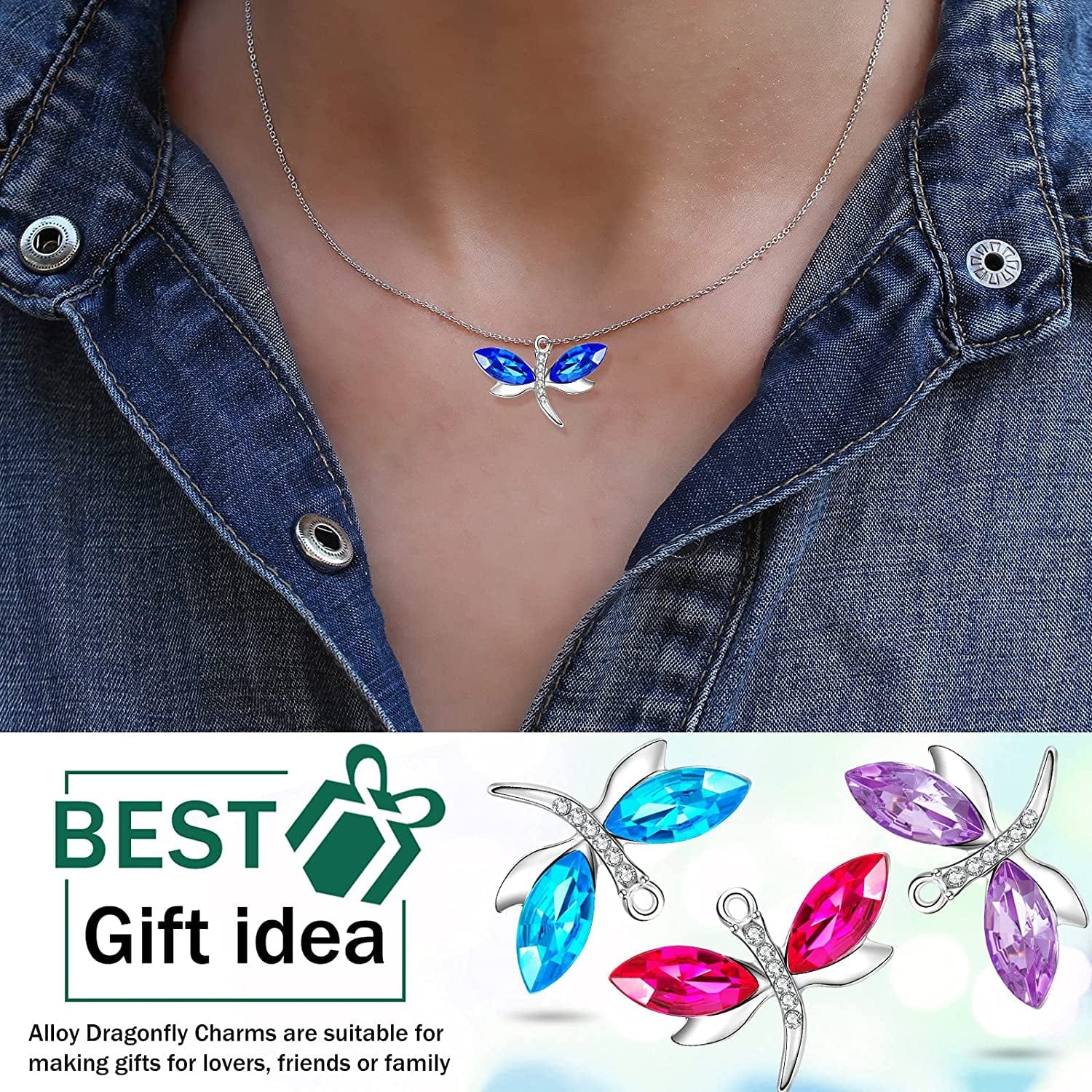 30 Pieces Alloy Dragonfly Charms Mixed Color Dragonfly Charm DIY Dragonfly Craft Supplies Cute Jewelry Making Dragonfly Charms Metal Dragonfly Charms Pendants for Necklace Bracelet Crafting Accessory