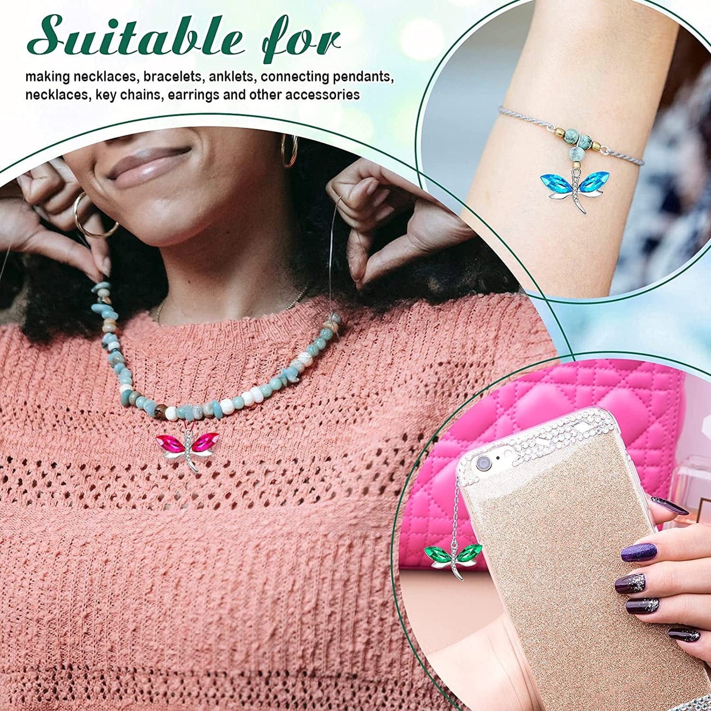 30 Pieces Alloy Dragonfly Charms Mixed Color Dragonfly Charm DIY Dragonfly Craft Supplies Cute Jewelry Making Dragonfly Charms Metal Dragonfly Charms Pendants for Necklace Bracelet Crafting Accessory