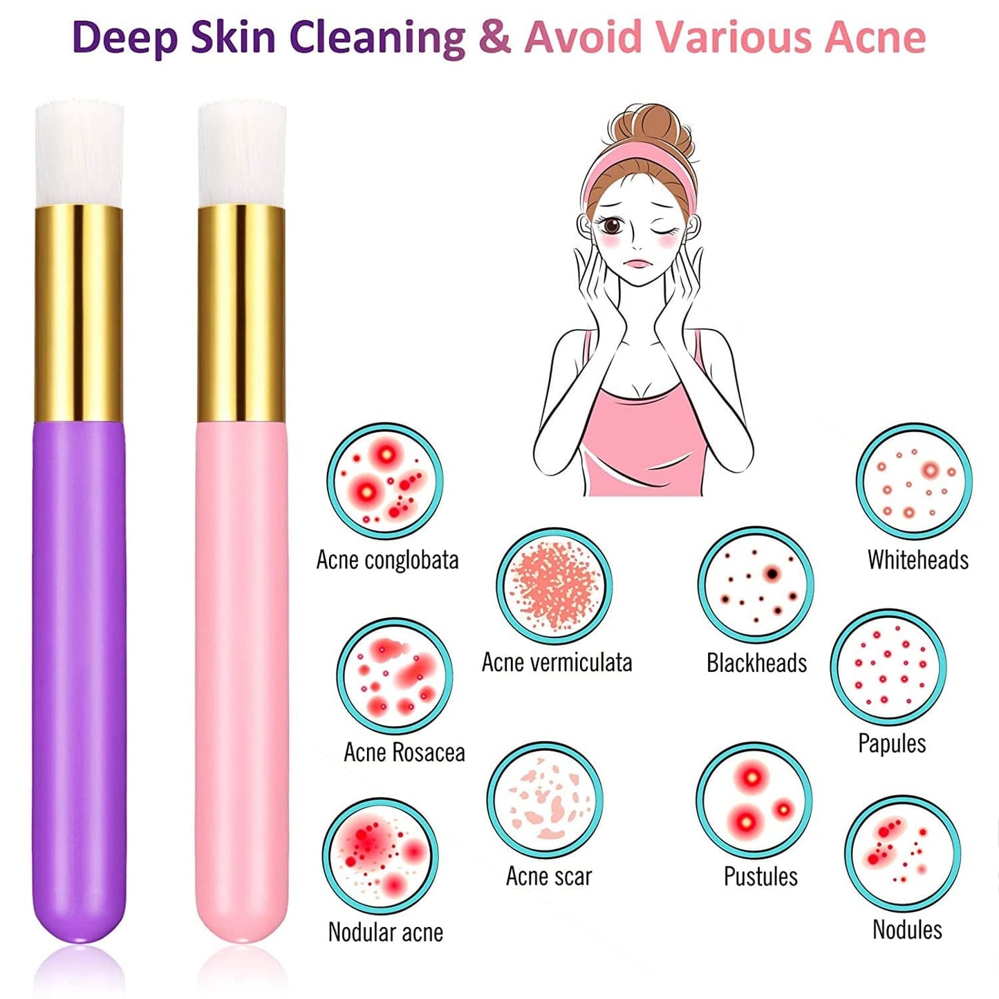 30 Pieces Lash Shampoo Brushes, Eyelash Extension Cleansing Brush Peel off Blackhead Remover Tool Nose Pore Deep Cleaning Brush Cosmetic Lash Cleanser Brush Facial Cleansing Brushes (Purple, Pink) Health & Beauty > Personal Care > Cosmetics > Cosmetic Tools > Makeup Tools Shappy
