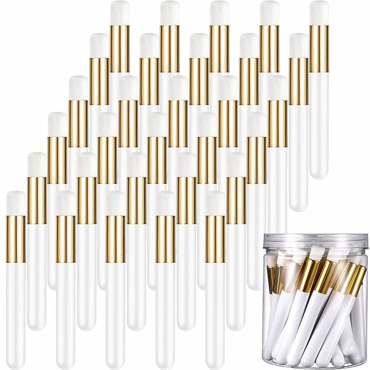 30 Pieces Lash Shampoo Brushes with Container, Nose Pore Deep Cleaning Brush Peel off Blackhead Removing Brush Tool Cosmetic Lash Cleanser Brush Facial Cleansing Brushes (Pink,4 Inch) Health & Beauty > Personal Care > Cosmetics > Cosmetic Tools > Makeup Tools Patelai White