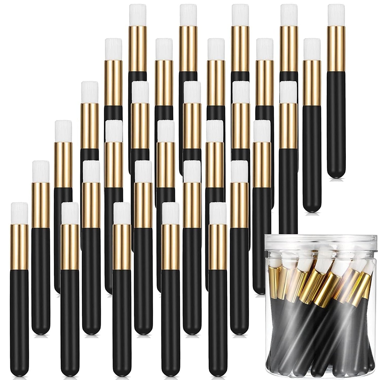 30 Pieces Lash Shampoo Brushes with Container, Nose Pore Deep Cleaning Brush Peel off Blackhead Removing Brush Tool Cosmetic Lash Cleanser Brush Facial Cleansing Brushes (Pink,4 Inch) Health & Beauty > Personal Care > Cosmetics > Cosmetic Tools > Makeup Tools Patelai Black