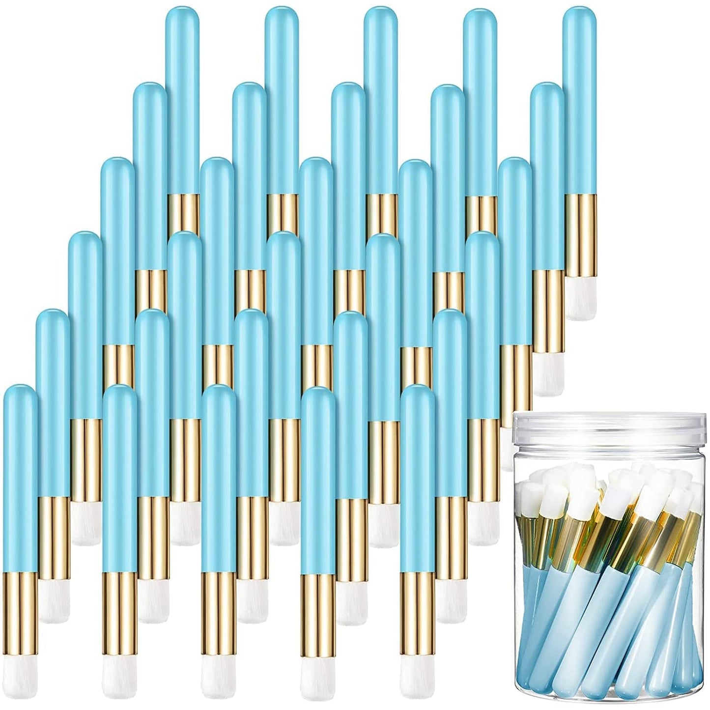 30 Pieces Lash Shampoo Brushes with Container, Nose Pore Deep Cleaning Brush Peel off Blackhead Removing Brush Tool Cosmetic Lash Cleanser Brush Facial Cleansing Brushes (Pink,4 Inch) Health & Beauty > Personal Care > Cosmetics > Cosmetic Tools > Makeup Tools Patelai Blue