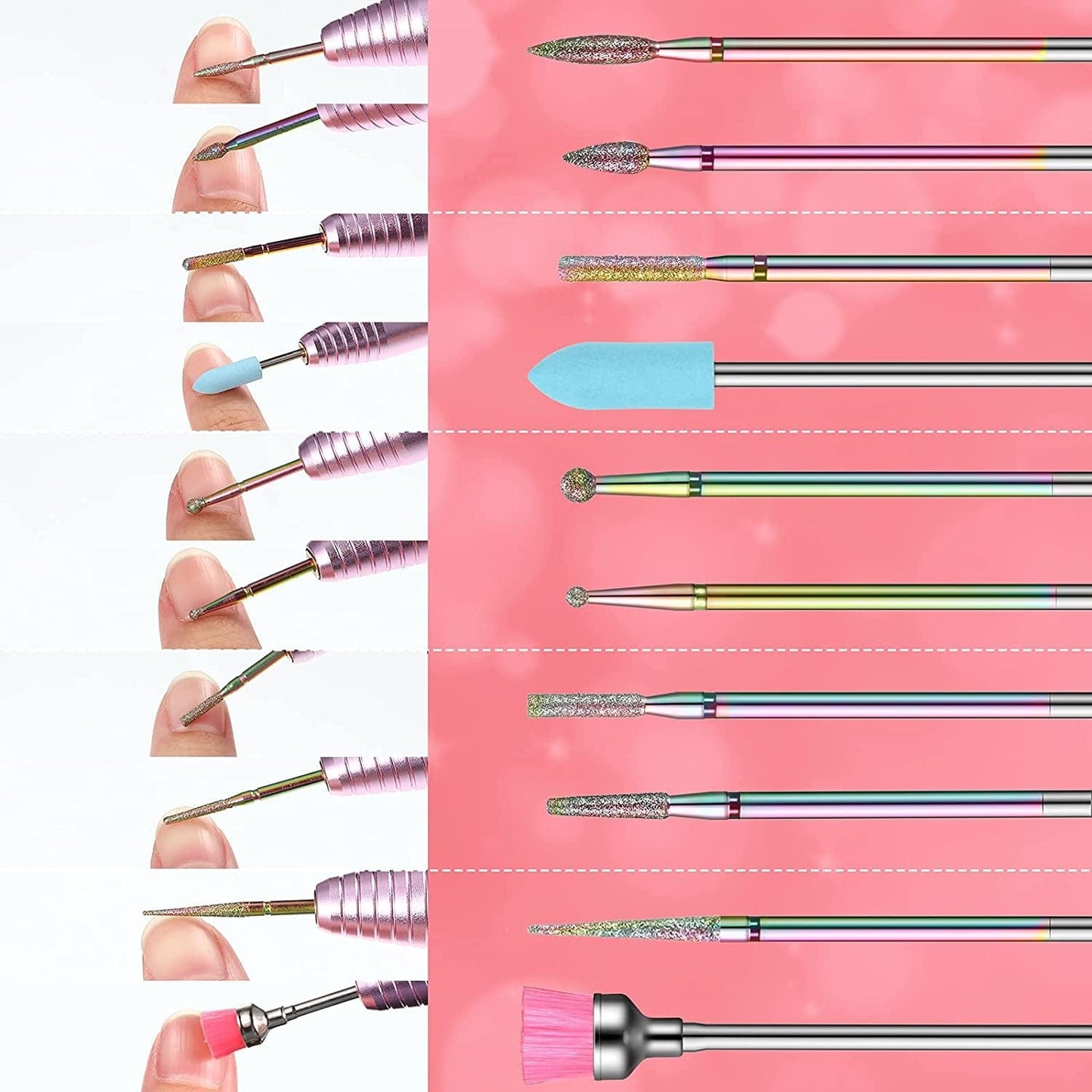 30 Pieces Nail Drill Bits Set 3/32 Inch Ceramic Efile Nail Drill Bits Diamond Cuticle Electric Nail File Carbide Cuticle Remover Bits for Home Salon Acrylic Gel Nail Manicure Pedicure Tools Health & Beauty > Personal Care > Cosmetics > Cosmetic Tools > Nail Tools Honoson
