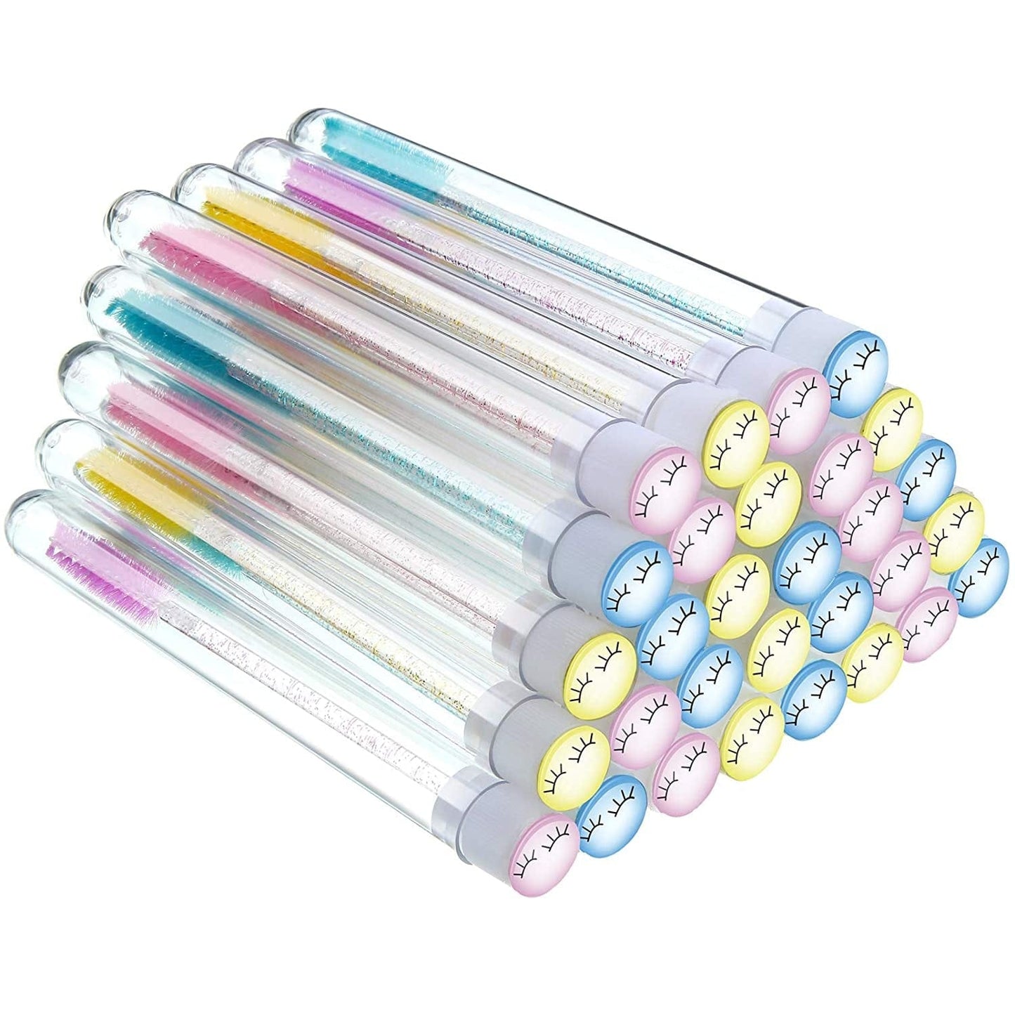 30 Sets Disposable Mascara Wands Set, Includes 30 Crystal Eyelash Brush Eyebrow Applicator Makeup Tool and 30 Reusable Diamond Eyelash Tube for Women Girls (Assorted Patterns) Health & Beauty > Personal Care > Cosmetics > Cosmetic Tools > Makeup Tools Maitys Vibrant Patterns