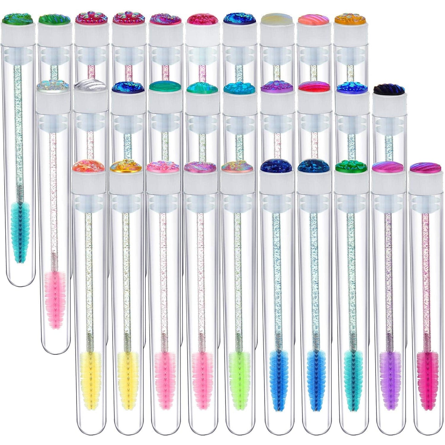 30 Sets Disposable Mascara Wands Set, Includes 30 Crystal Eyelash Brush Eyebrow Applicator Makeup Tool and 30 Reusable Diamond Eyelash Tube for Women Girls (Assorted Patterns) Health & Beauty > Personal Care > Cosmetics > Cosmetic Tools > Makeup Tools Maitys Eye-catching Patterns