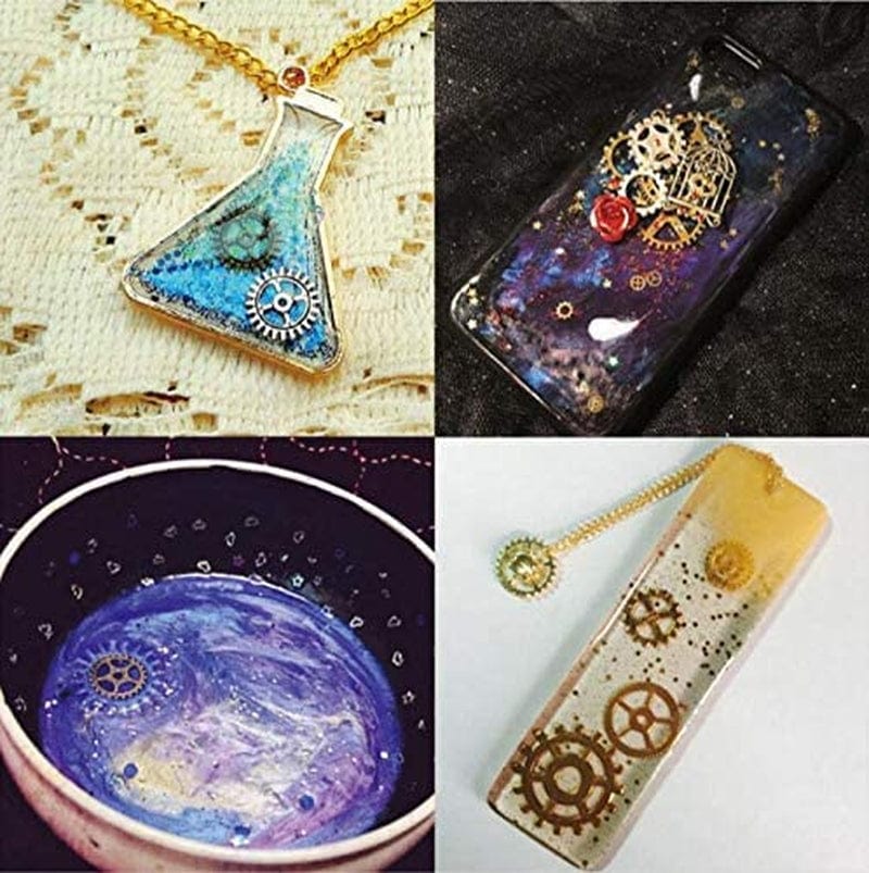 300 Gram (Approx. 210Pcs) Assorted Antique Steampunk Gears Charms Pendant Clock Watch Wheel Gear for Crafting, Jewelry Making