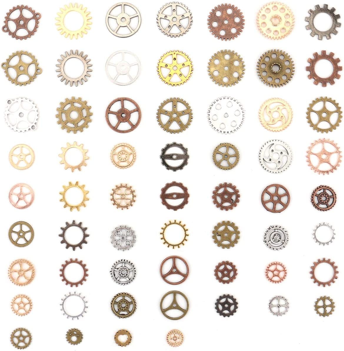 300 Gram (Approx. 210Pcs) Assorted Antique Steampunk Gears Charms Pendant Clock Watch Wheel Gear for Crafting, Jewelry Making