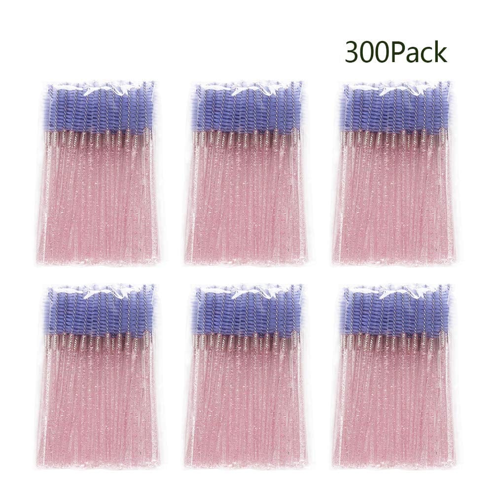 300 Pack Disposable Mascara Wands for Eyelash Extensions Eye Lash Applicators Makeup Brushes Tool Kits, Crystal Pink Handle (Light Purple) Health & Beauty > Personal Care > Cosmetics > Cosmetic Tools > Makeup Tools myaokue-up