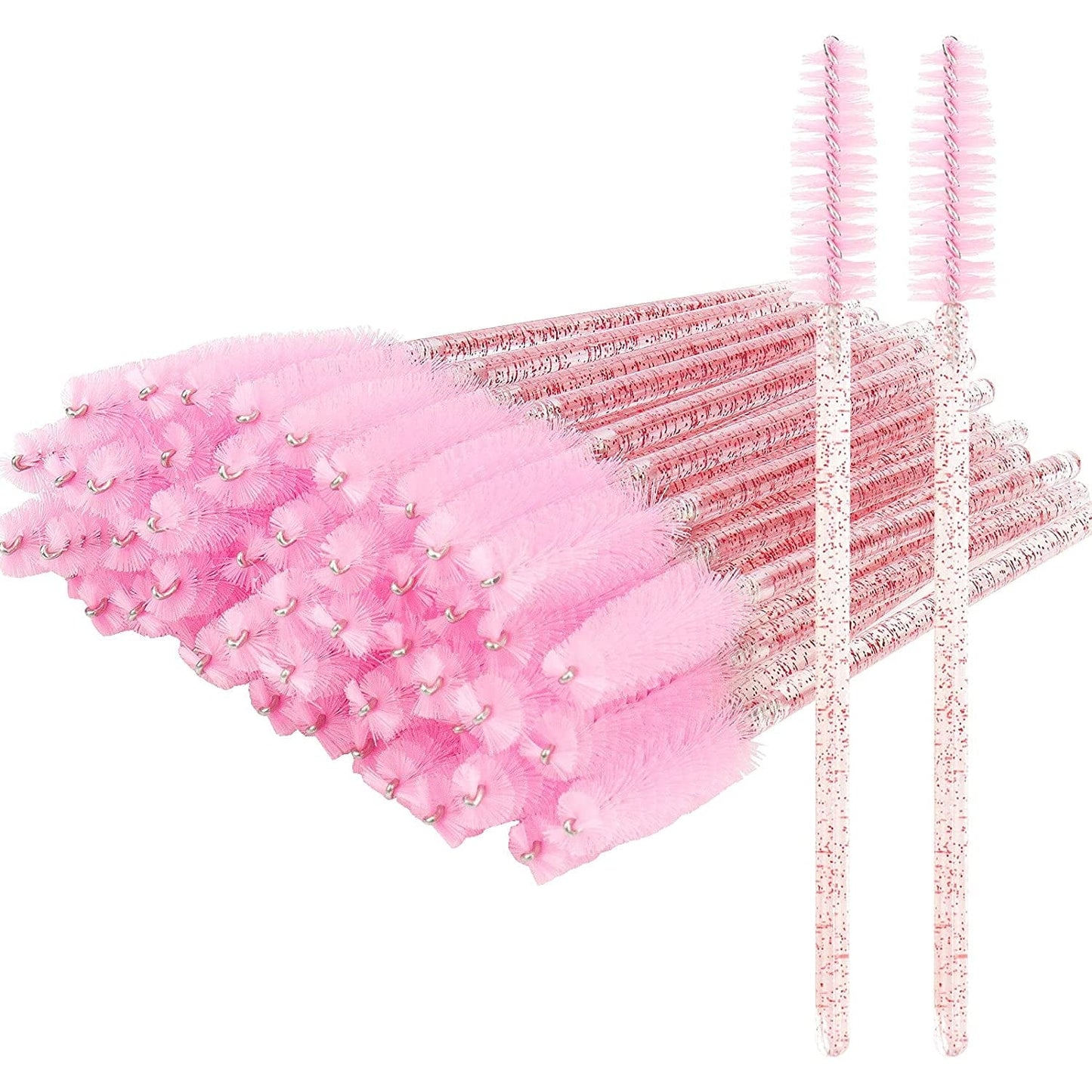 300 Pack Disposable Mascara Wands for Eyelash Extensions Eye Lash Applicators Makeup Brushes Tool Kits, Crystal Pink Handle (Light Purple) Health & Beauty > Personal Care > Cosmetics > Cosmetic Tools > Makeup Tools myaokue-up Crystal Red/Pink