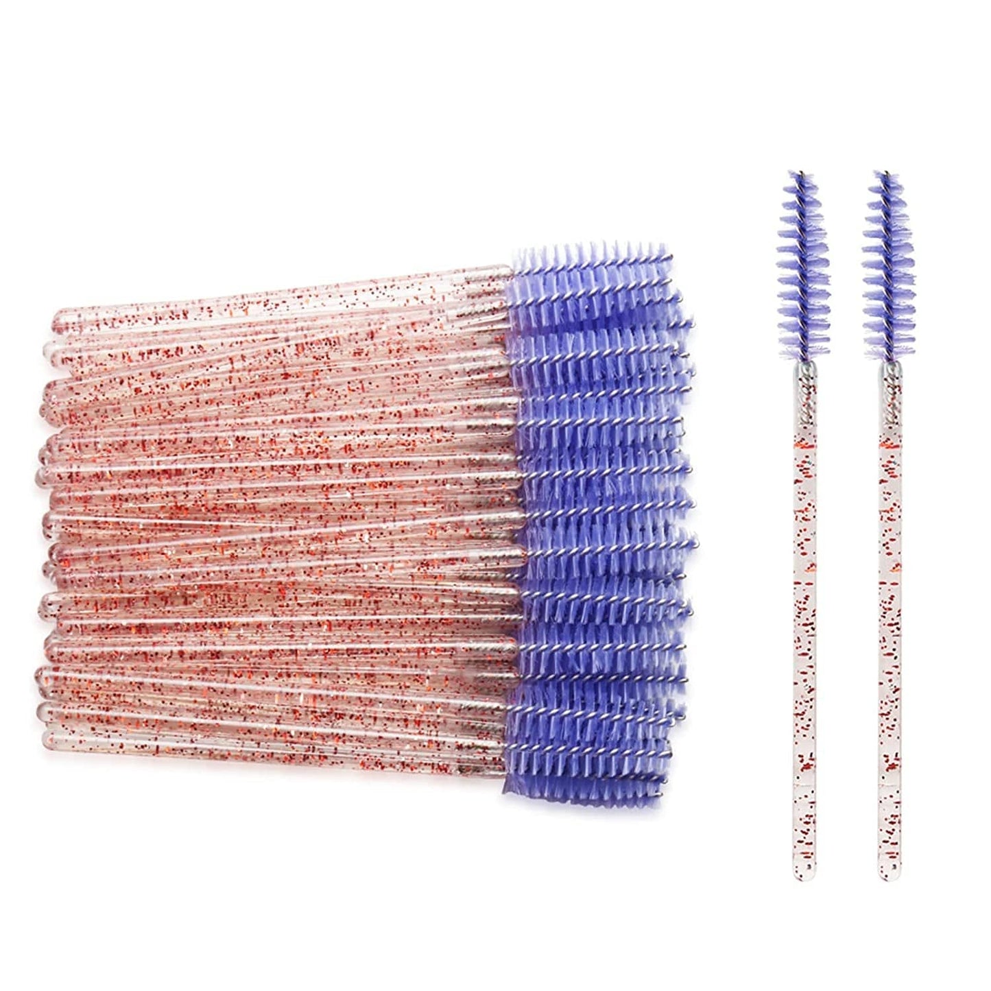 300 Pack Disposable Mascara Wands for Eyelash Extensions Eye Lash Applicators Makeup Brushes Tool Kits, Crystal Pink Handle (Light Purple) Health & Beauty > Personal Care > Cosmetics > Cosmetic Tools > Makeup Tools myaokue-up Crystal Red/Light Purple