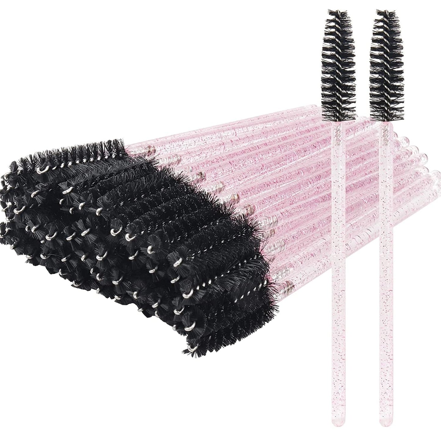 300 Pack Disposable Mascara Wands for Eyelash Extensions Eye Lash Applicators Makeup Brushes Tool Kits, Crystal Pink Handle (Light Purple) Health & Beauty > Personal Care > Cosmetics > Cosmetic Tools > Makeup Tools myaokue-up Crystal Light Pink Handle - Black