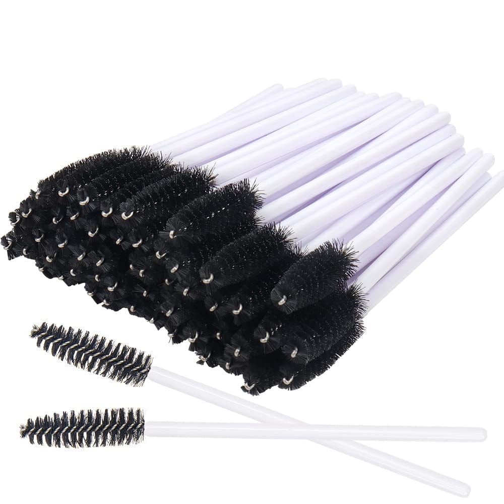 300 Pack Eyelash Mascara Wands Disposable Lash Brushes for Extensions Makeup Brush Applicators Tool Kit, White/White Health & Beauty > Personal Care > Cosmetics > Cosmetic Tools > Makeup Tools Mekupeu White/Black