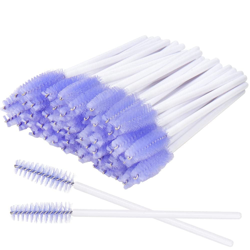 300 Pack Eyelash Mascara Wands Disposable Lash Brushes for Extensions Makeup Brush Applicators Tool Kit, White/White Health & Beauty > Personal Care > Cosmetics > Cosmetic Tools > Makeup Tools Mekupeu White/Light Purple