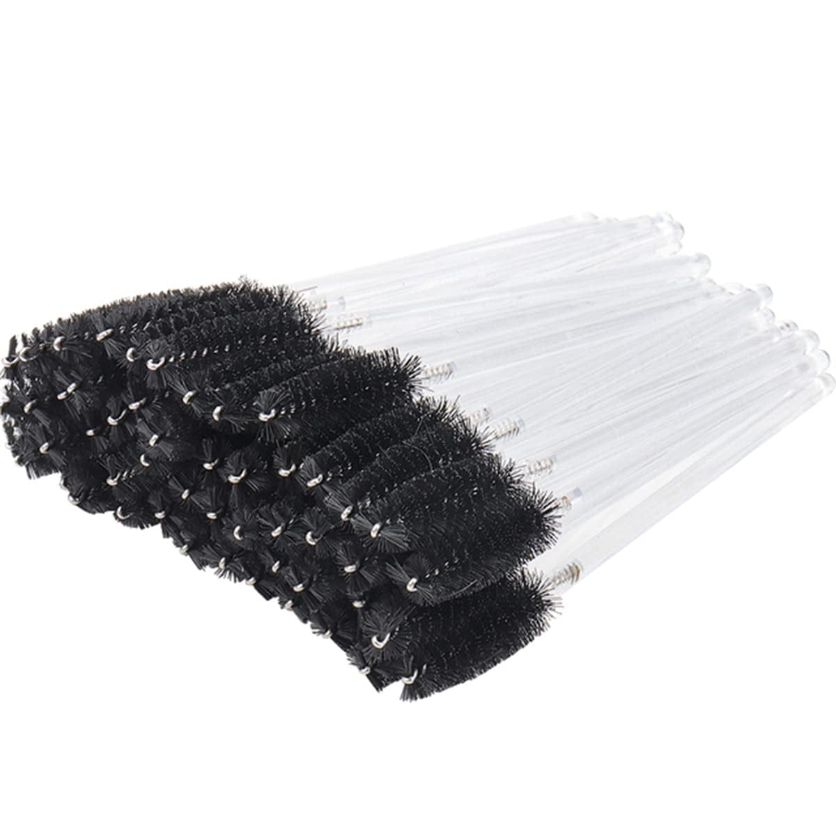 300 Pack Eyelash Mascara Wands Disposable Lash Brushes for Extensions Makeup Brush Applicators Tool Kit, White/White Health & Beauty > Personal Care > Cosmetics > Cosmetic Tools > Makeup Tools Mekupeu Clear handle black