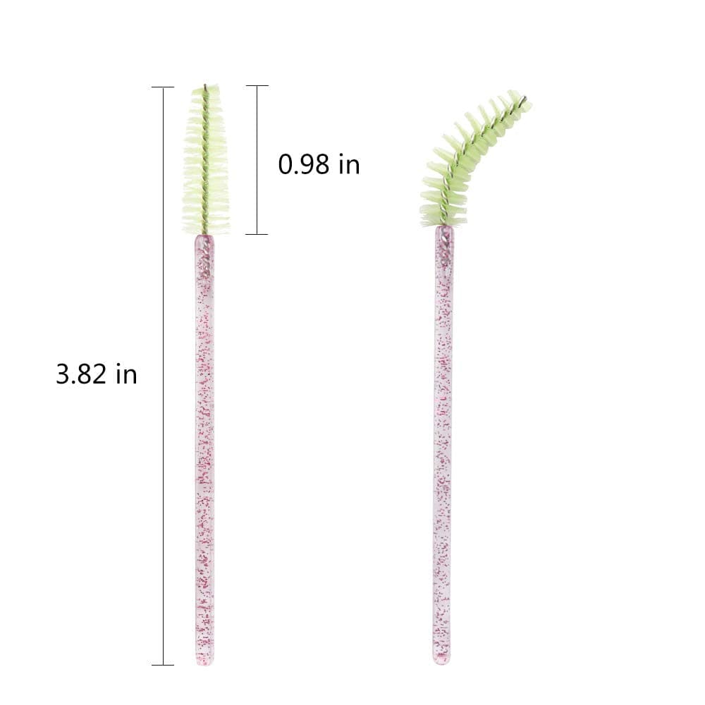 300 Pack Mascara Wands Disposable Eye Lash Brushes for Eyelash Extensions Tool Makeup Applicator Kit, Crystal Rose Handle (Crystal Rose-Light Green) Health & Beauty > Personal Care > Cosmetics > Cosmetic Tools > Makeup Tools myaokue-up