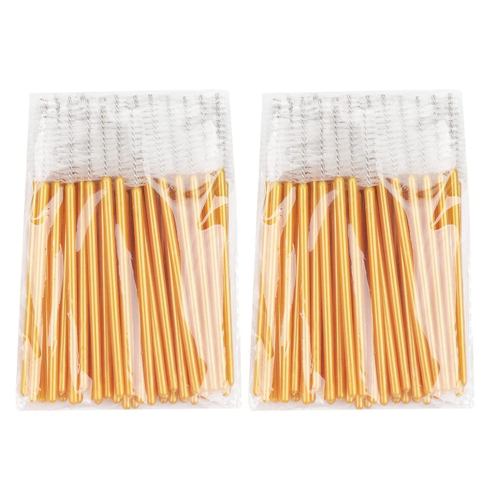 300 Pack Mascara Wands Disposable Eye Lash Eyebrow Brush Applicators for Eyelash Extensions Makeup Brush Tool Kits, Gold/White Health & Beauty > Personal Care > Cosmetics > Cosmetic Tools > Makeup Tools Mekupeu