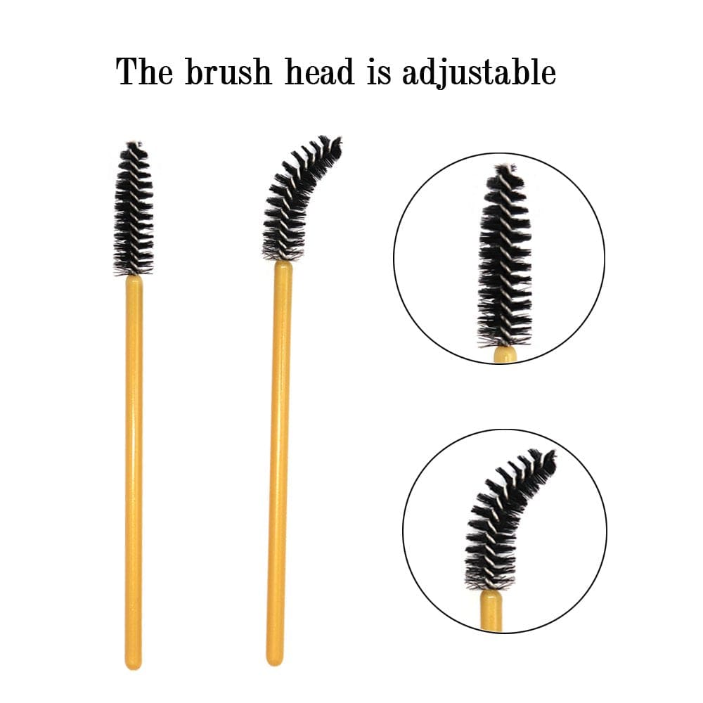 300 Pack Mascara Wands Disposable Eyelash Brushes for Lash Extensions Eye Brow Applicators Makeup Brush Tool, Gold/Black Health & Beauty > Personal Care > Cosmetics > Cosmetic Tools > Makeup Tools Yisu