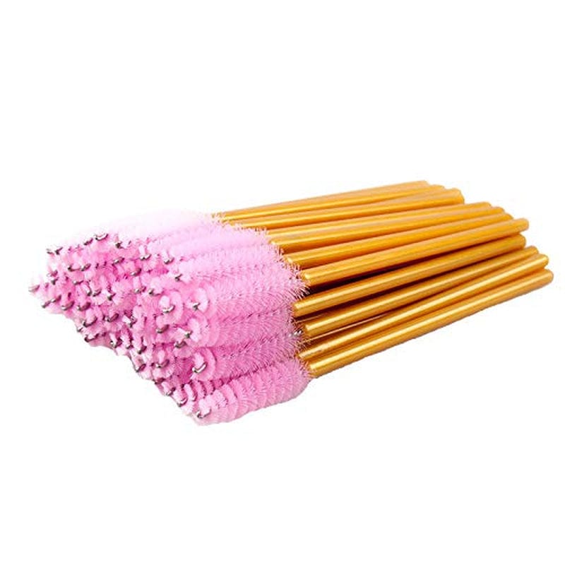 300 Pack Mascara Wands Disposable Eyelash Brushes for Lash Extensions Eye Brow Applicators Makeup Brush Tool, Gold/Black Health & Beauty > Personal Care > Cosmetics > Cosmetic Tools > Makeup Tools Yisu Gold/Pink-600pcs