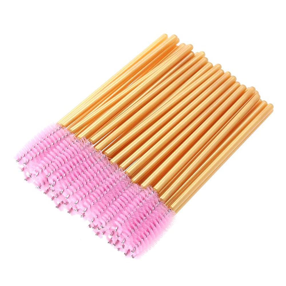 300 Pack Mascara Wands Disposable Eyelash Brushes for Lash Extensions Eye Brow Applicators Makeup Brush Tool, Gold/Black Health & Beauty > Personal Care > Cosmetics > Cosmetic Tools > Makeup Tools Yisu Gold/Pink-100pcs