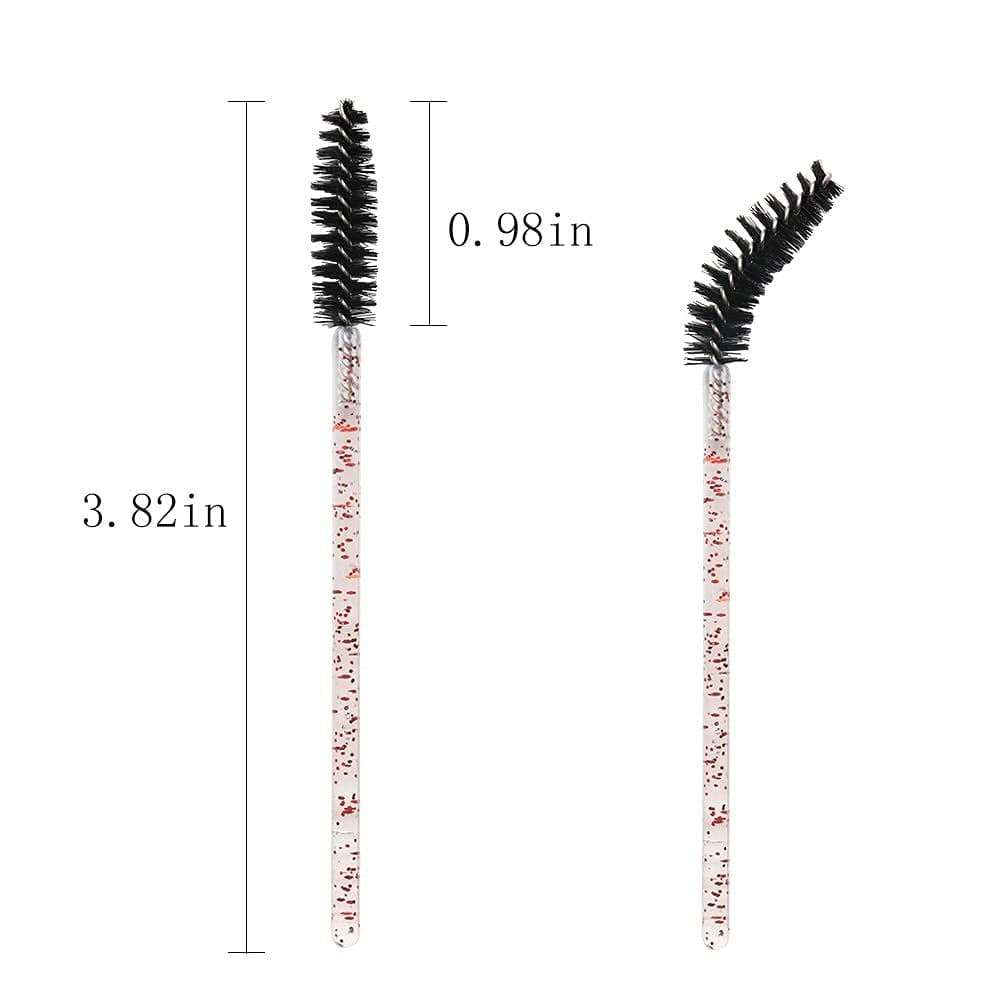 300 Pack Mascara Wands for Lash Extensions Disposable Eyelash Brushes Makeup Applicators Tool, Crystal Pink Handle Black Brush Head Health & Beauty > Personal Care > Cosmetics > Cosmetic Tools > Makeup Tools Mekupeu