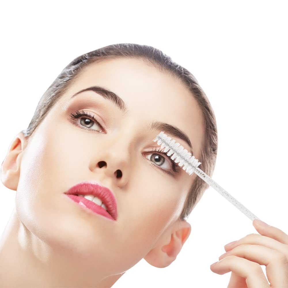 300 PCS Crystal Eyelash Mascara Wands Disposable Lash Brushes for Extensions Makeup Brush Applicators Tool Kit, All White Health & Beauty > Personal Care > Cosmetics > Cosmetic Tools > Makeup Tools Mekupeu