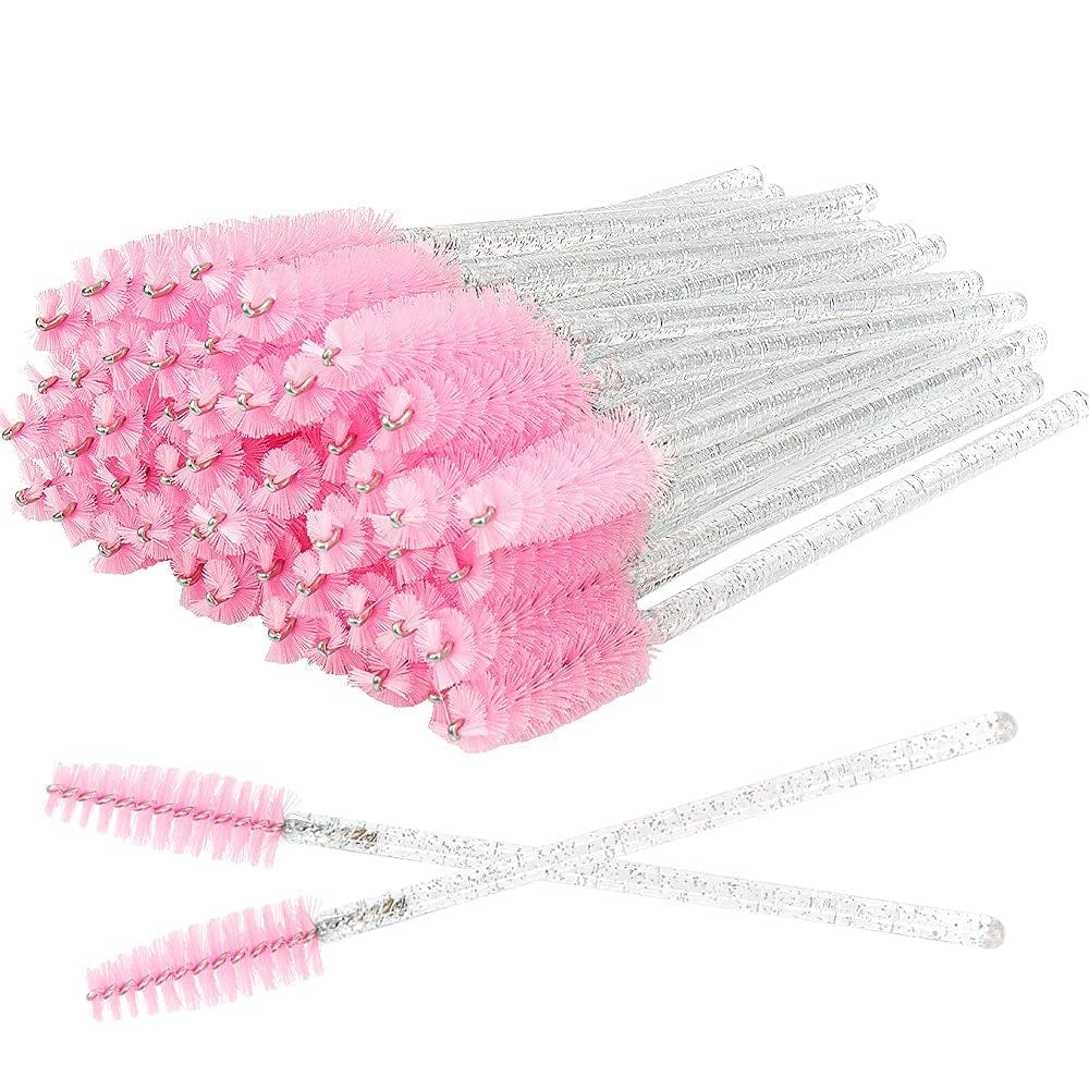 300 PCS Crystal Eyelash Mascara Wands Disposable Lash Brushes for Extensions Makeup Brush Applicators Tool Kit, All White Health & Beauty > Personal Care > Cosmetics > Cosmetic Tools > Makeup Tools Mekupeu Pink