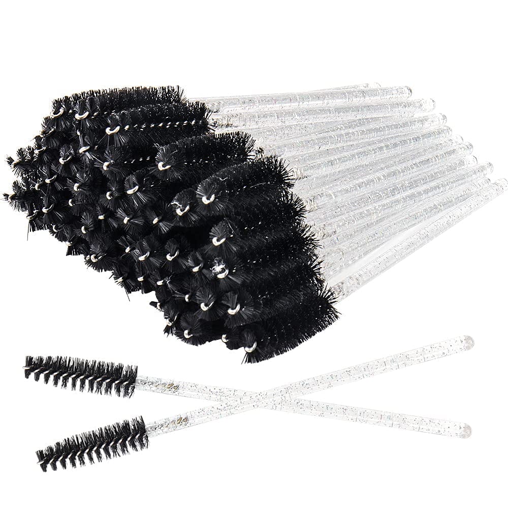 300 PCS Crystal Eyelash Mascara Wands Disposable Lash Brushes for Extensions Makeup Brush Applicators Tool Kit, All White Health & Beauty > Personal Care > Cosmetics > Cosmetic Tools > Makeup Tools Mekupeu Black