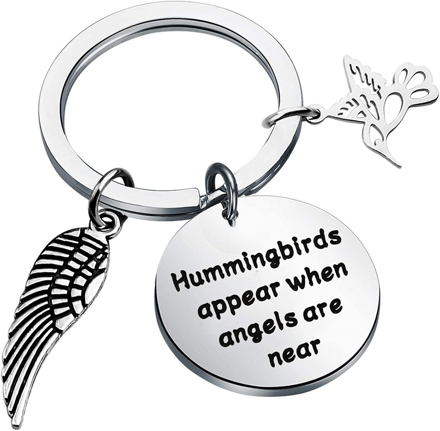 BAUNA Hummingbirds Brcelet Memorial Gifts Hummingbirds Appear When Angels Are near Sympathy Gift for Her Apparel & Accessories > Jewelry > Bracelets BAUNA Hummingbird keychain