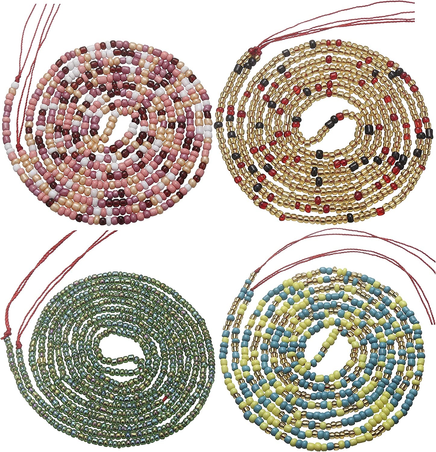 Taouzi Waist Beads for Women Colorful Beaded Body Chain Elastic String Waist Chain Beach Bikini Belly Chains Summer Jewelry for Women Girls Apparel & Accessories > Jewelry > Body Jewelry Taouzi NewColor02