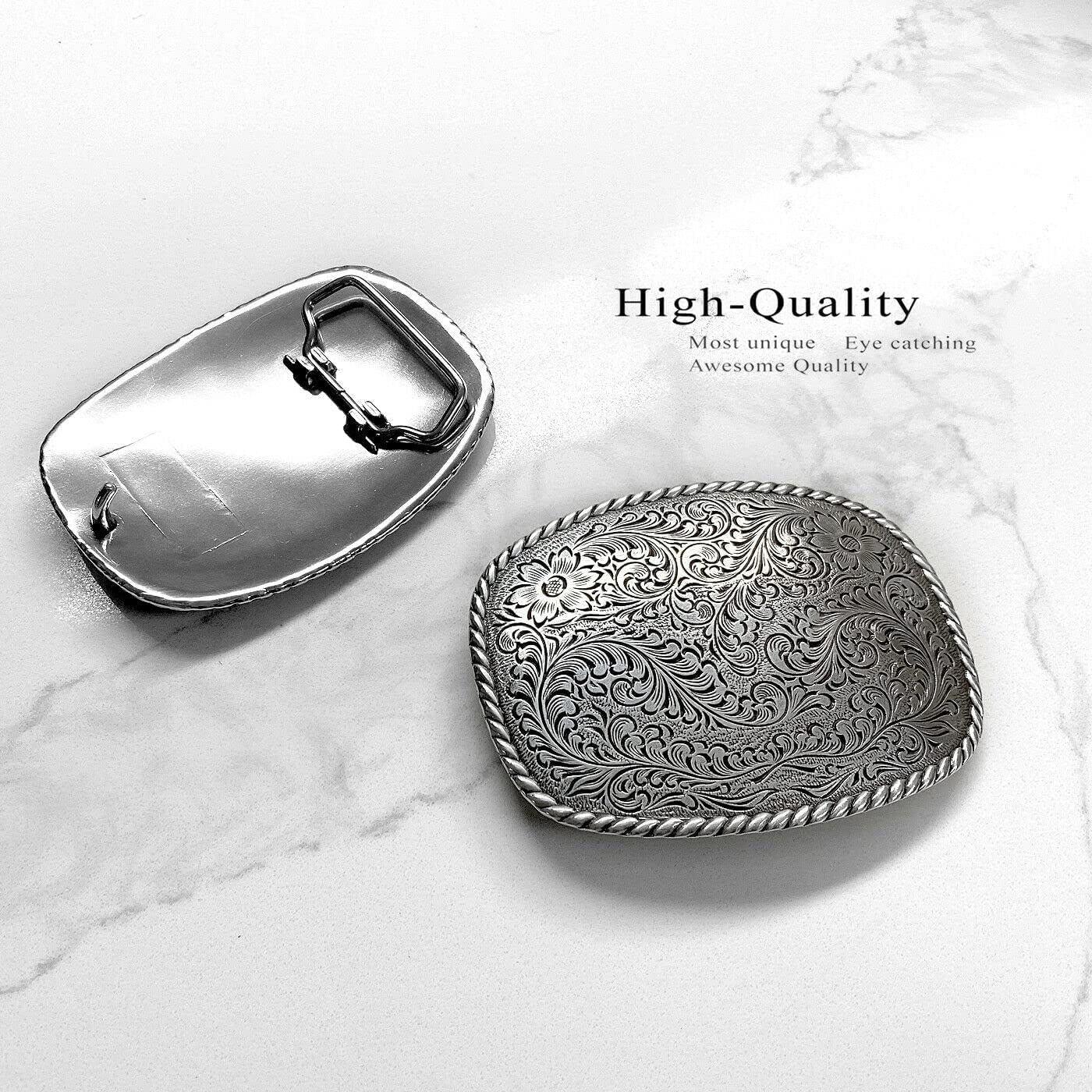 Western Antique Floral Engraved Rope Edge Design Belt Buckle Fits 1-1/2"(38Mm) Wide Belt Apparel & Accessories > Clothing Accessories > Belt Buckles Belts.com