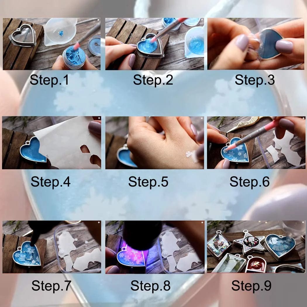 30PCS Bezel Open Back Pendant Blanks Charms Hollow Mold Pendant Assorted Geometric Frame Pendant DIY Crafts for Resin Jewelry Making