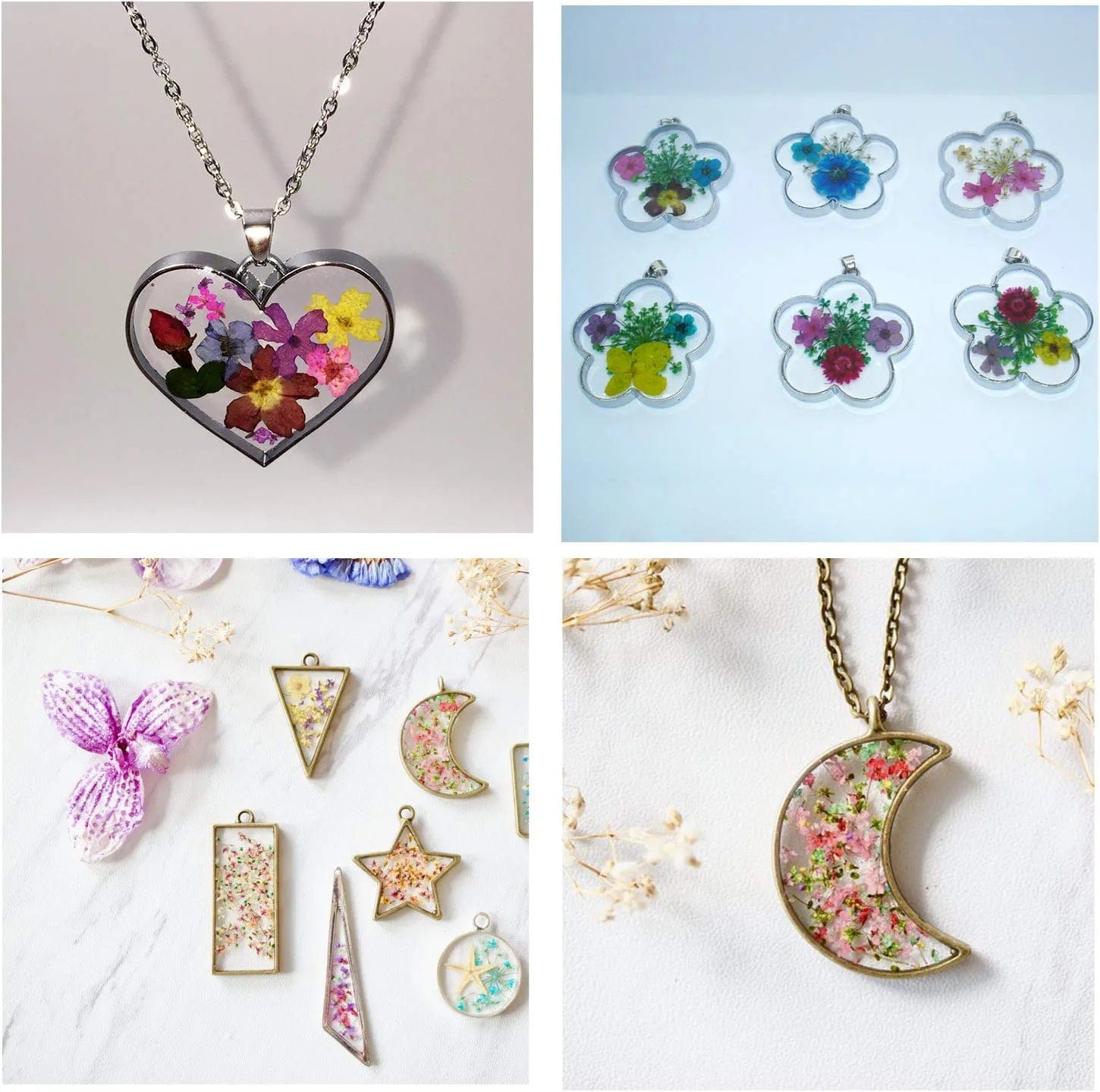 30PCS Bezel Open Back Pendant Blanks Charms Hollow Mold Pendant Assorted Geometric Frame Pendant DIY Crafts for Resin Jewelry Making