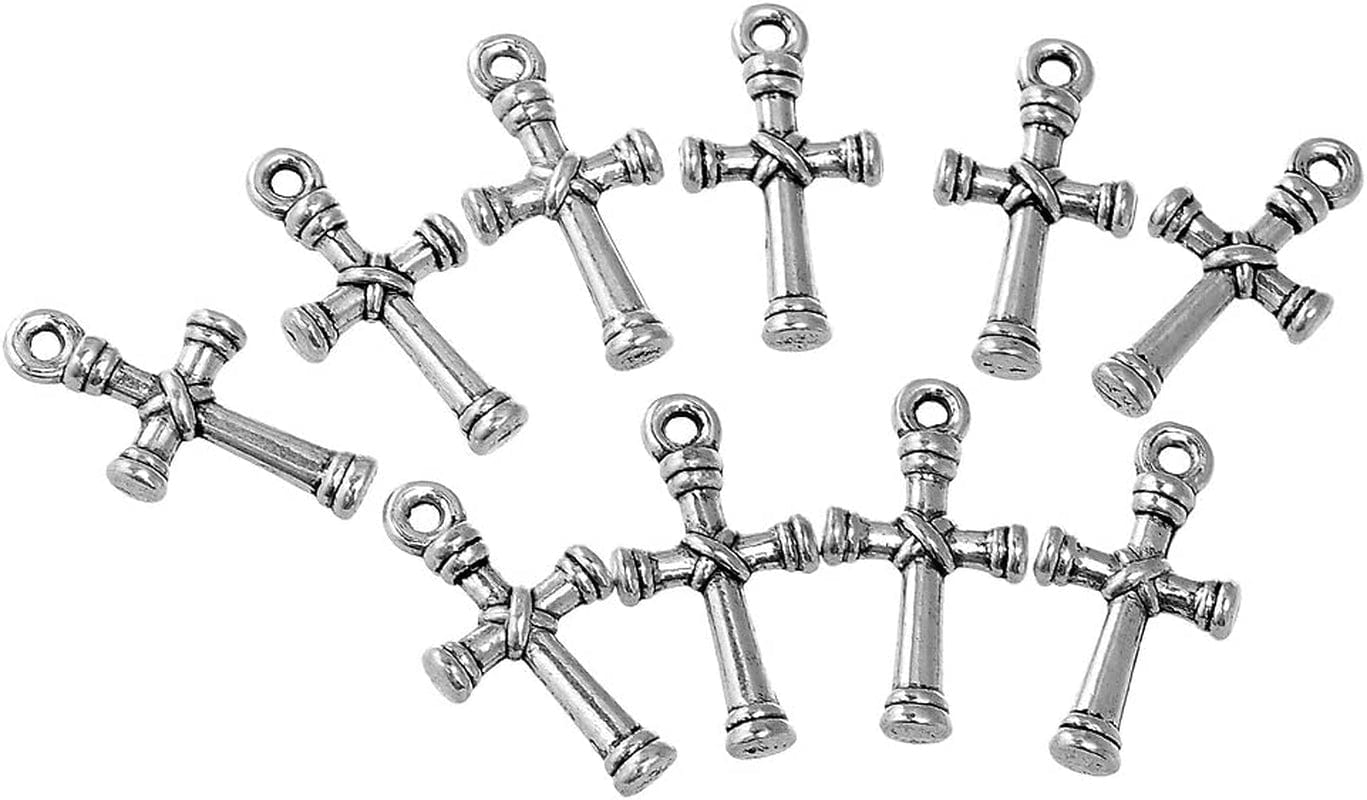 30PCS Charm Pendant Butterfly Tibetan Metal Beads Silver Color for Jewelry Making Bracelet Cross-knot / 90 PCS
