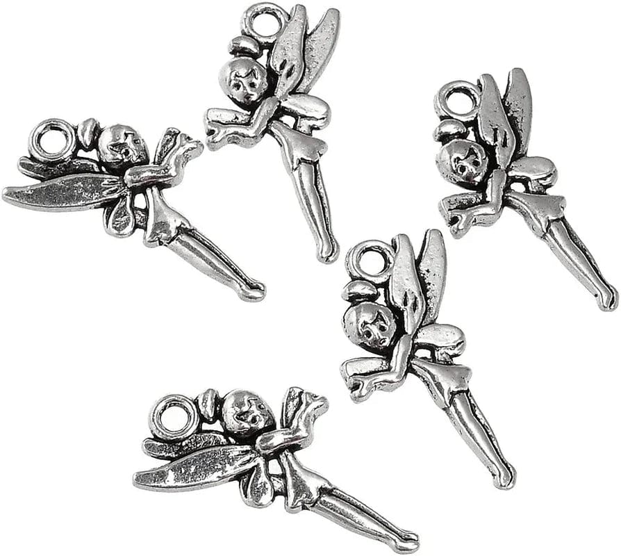 30PCS Charm Pendant Butterfly Tibetan Metal Beads Silver Color for Jewelry Making Bracelet Fairy / 90 PCS