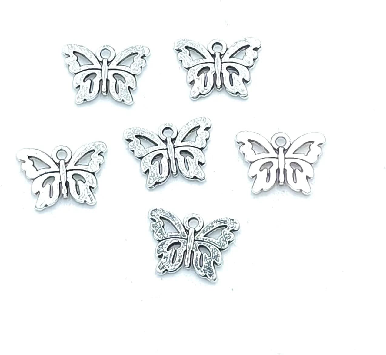 30Pcs Craft Supplies Antique Silver Wings Angel Fairy Charms Pendants Jewelry Findings,For Earring Bracelet Necklace Jewelry DIY Craft Making 27 X 24Mm (Antique Silver) 39 Ancient Silver