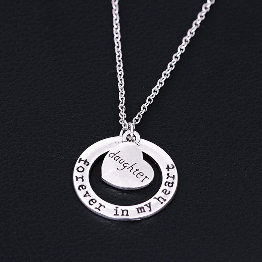 30Pcs Daughter Charm,Heart Shape Double-Faced Pendant for DIY Bracelet Necklace Jewelry Making Findings(Antique Silver)