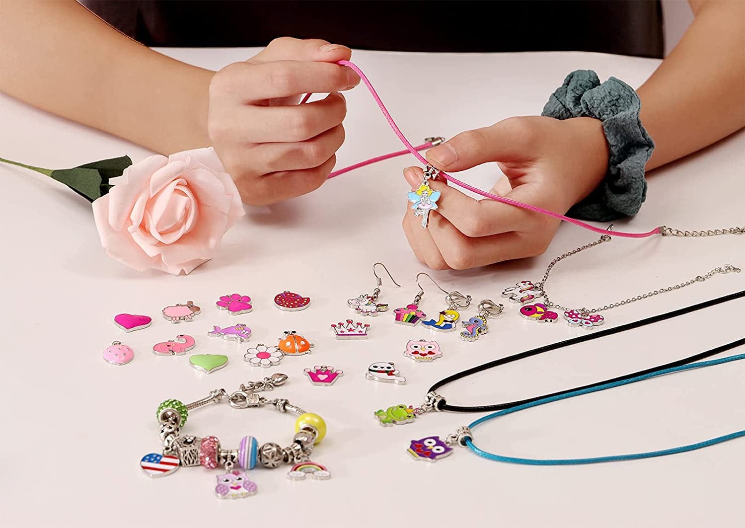 30Pcs Girls Assorted Charms Pendants DIY for Bracelet Necklace Key Ring Jewelry Making & Crafting,Wholesale Bulk