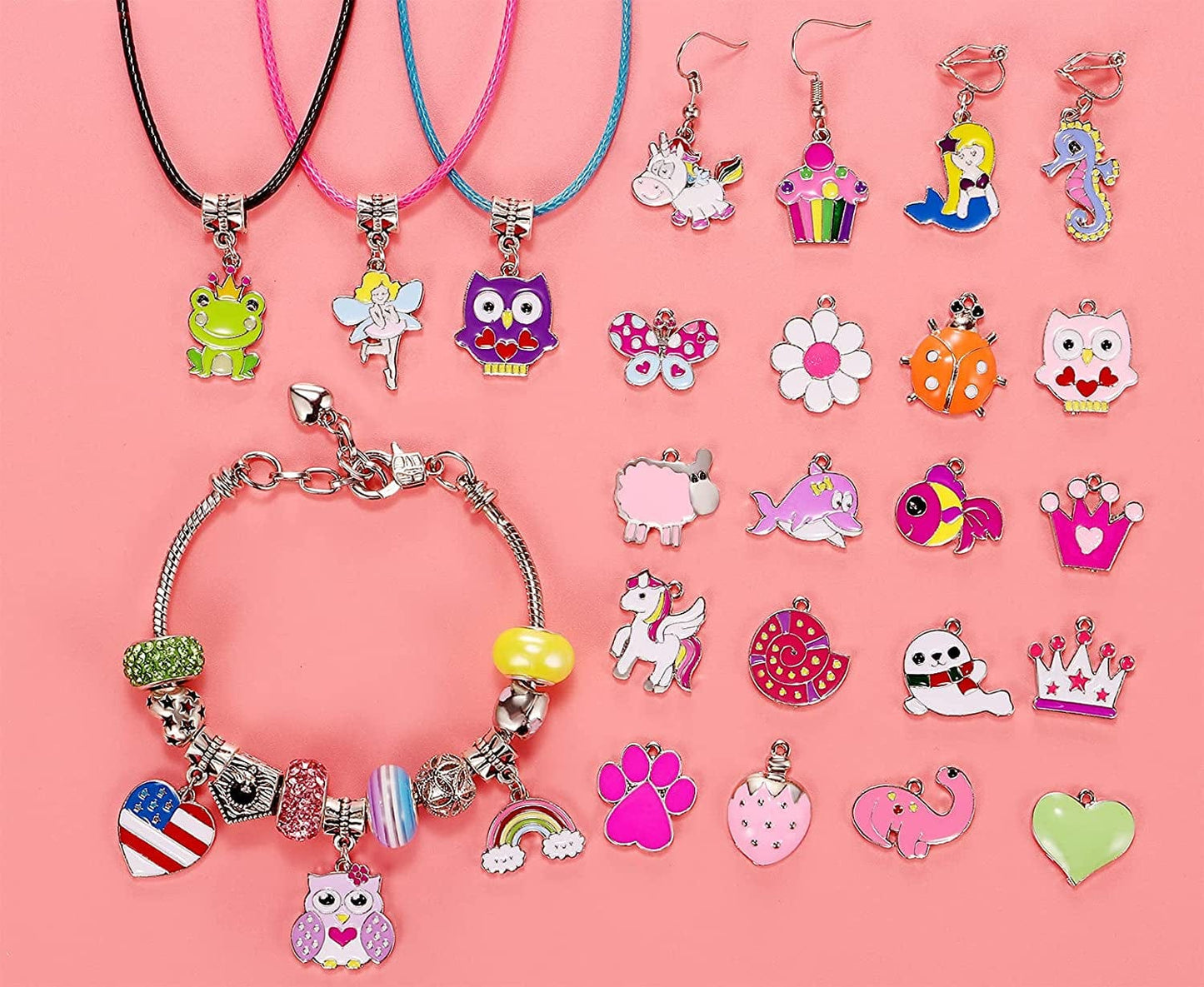 30Pcs Girls Assorted Charms Pendants DIY for Bracelet Necklace Key Ring Jewelry Making & Crafting,Wholesale Bulk