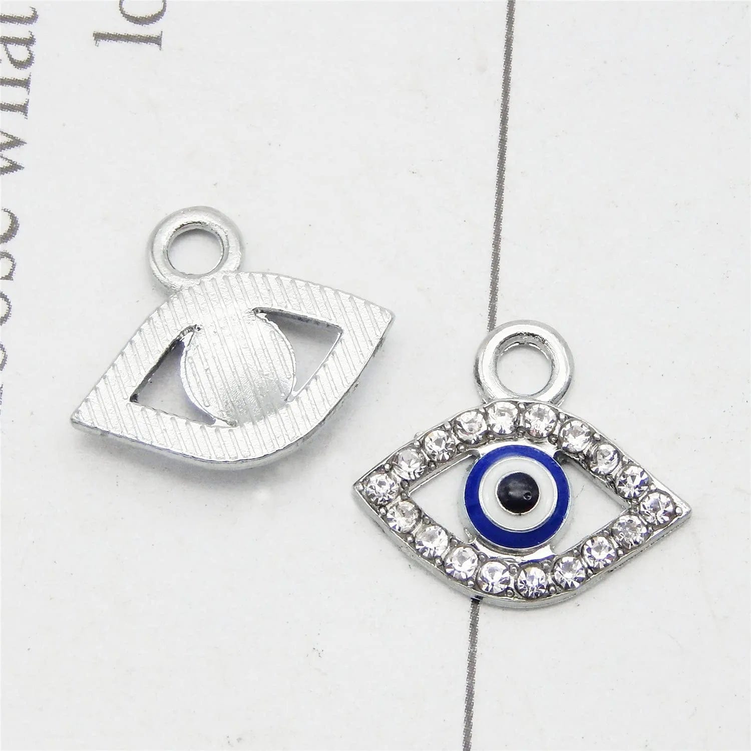 30Pcs Mixed Rhinestone Evil Eye Connector Charm Pendant for Craft DIY Necklace Bracelet Earrings Making