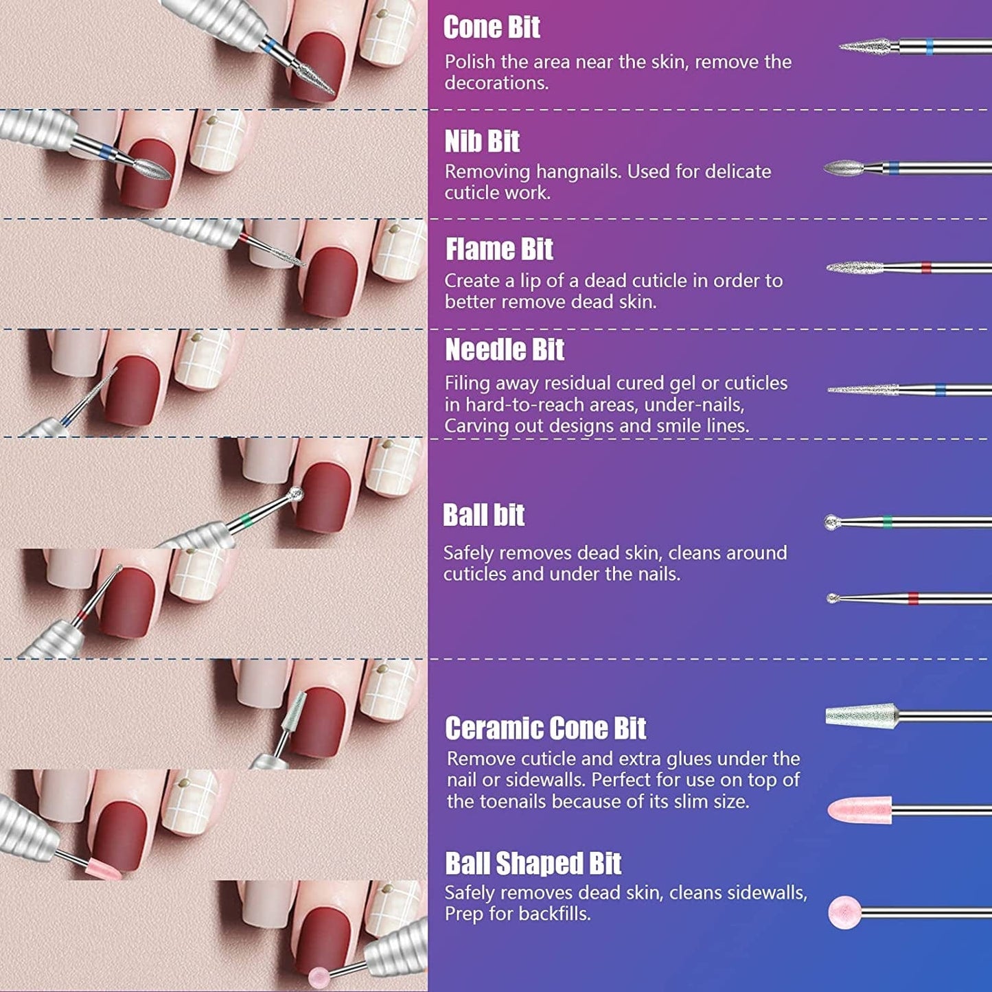 30Pcs Nail Drill Bits,3/32 Inch Ceramic Drill Bits for Nails Sets Acrylic, Diamond Cuticle Efile Carbide Remover Bits for Home Salon Acrylic Gel Nail Manicure Pedicure Tools(Come with 3 Cases) Health & Beauty > Personal Care > Cosmetics > Cosmetic Tools > Nail Tools Depvko