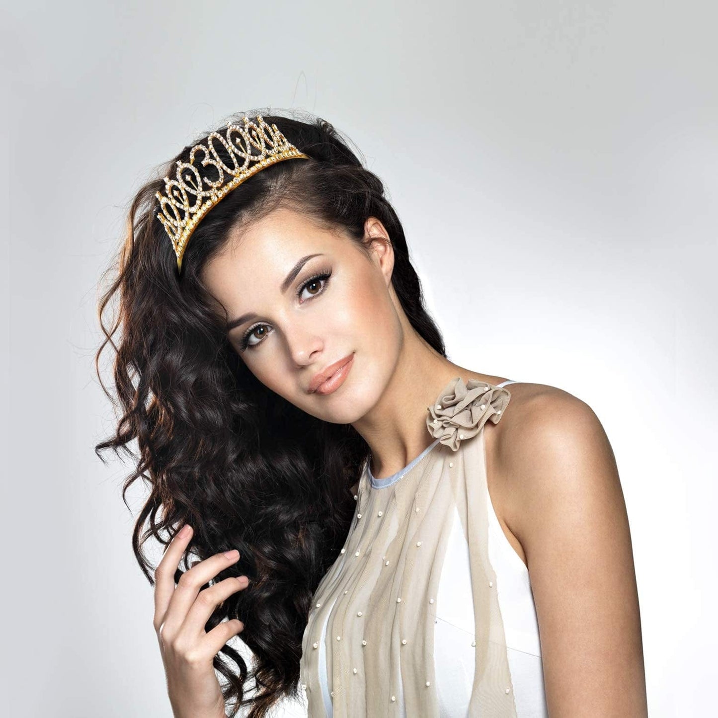 30Th Birthday Sash and Tiara Set 30 and Fabulous Satin Sash Gold Glitter Birthday Rhinestone Tiara Crown for 30Th Party Supplies Favors Decorations Apparel & Accessories > Clothing Accessories > Sashes WILLBOND