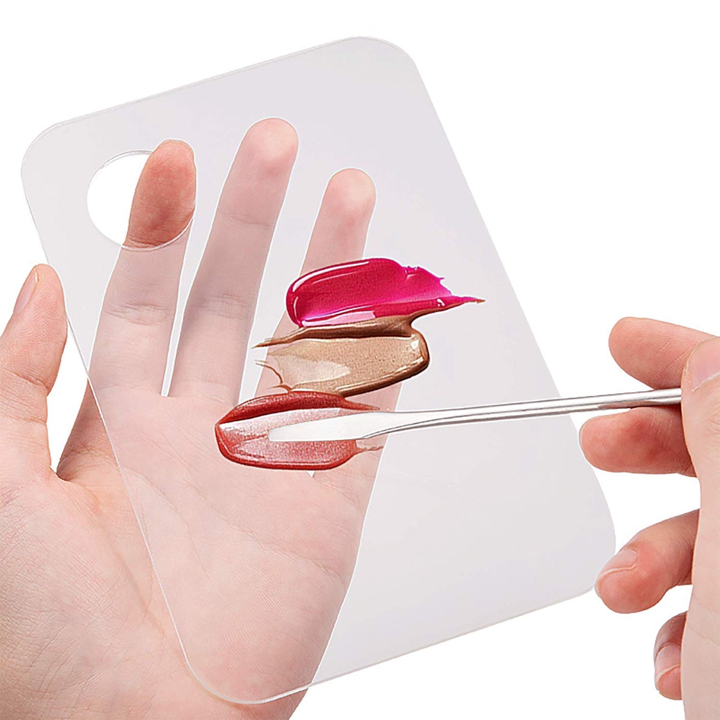 ONLYKXY 2 Pieces Makeup Palette and Spatula, Acrylic Cosmetic Palette, Nail Art Eye Shadow Lipsticks Mixing Makeup Tools Health & Beauty > Personal Care > Cosmetics > Cosmetic Tools > Makeup Tools ONLYKXY