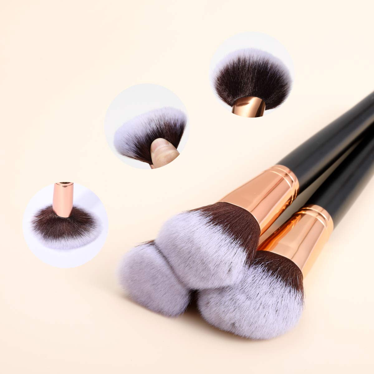 SOLVE Makeup Brushes 16 Pcs Premium Synthetic Foundation Blending Blush Concealer Eye Shadow Makeup Brush Set,Leather Travel Makeup Bag Included, Black with Rose Gold Health & Beauty > Personal Care > Cosmetics > Cosmetic Tools > Makeup Tools SOLVE