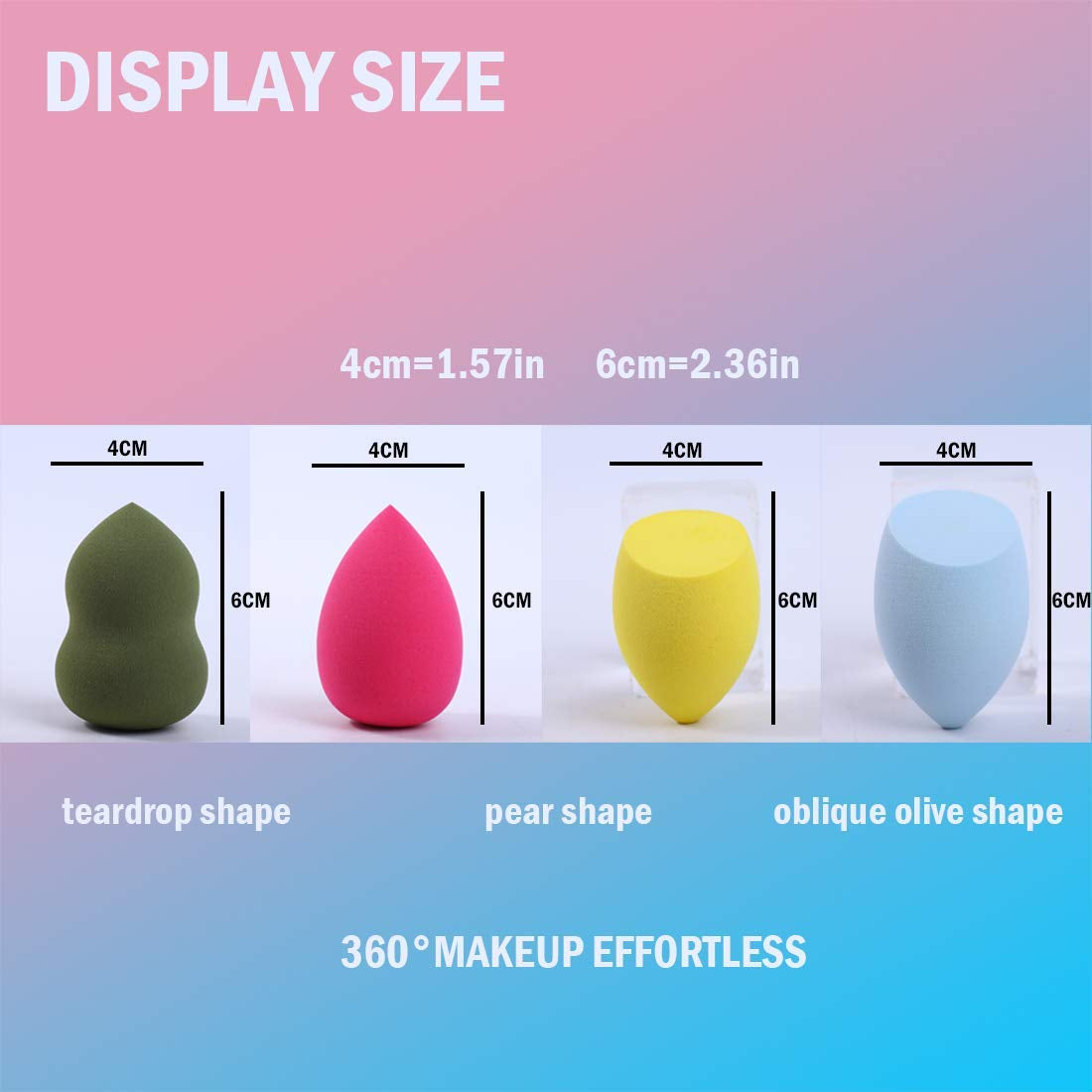 Makeup Sponge Set 4 Pack Makeup Blenders Foundation Blending Sponges 3 Shapes Beauty Make up Blender Cosmetic Tools for Powders, BB Cream, Liquid and Sunscreen (Red) Health & Beauty > Personal Care > Cosmetics > Cosmetic Tools > Makeup Tools n-a