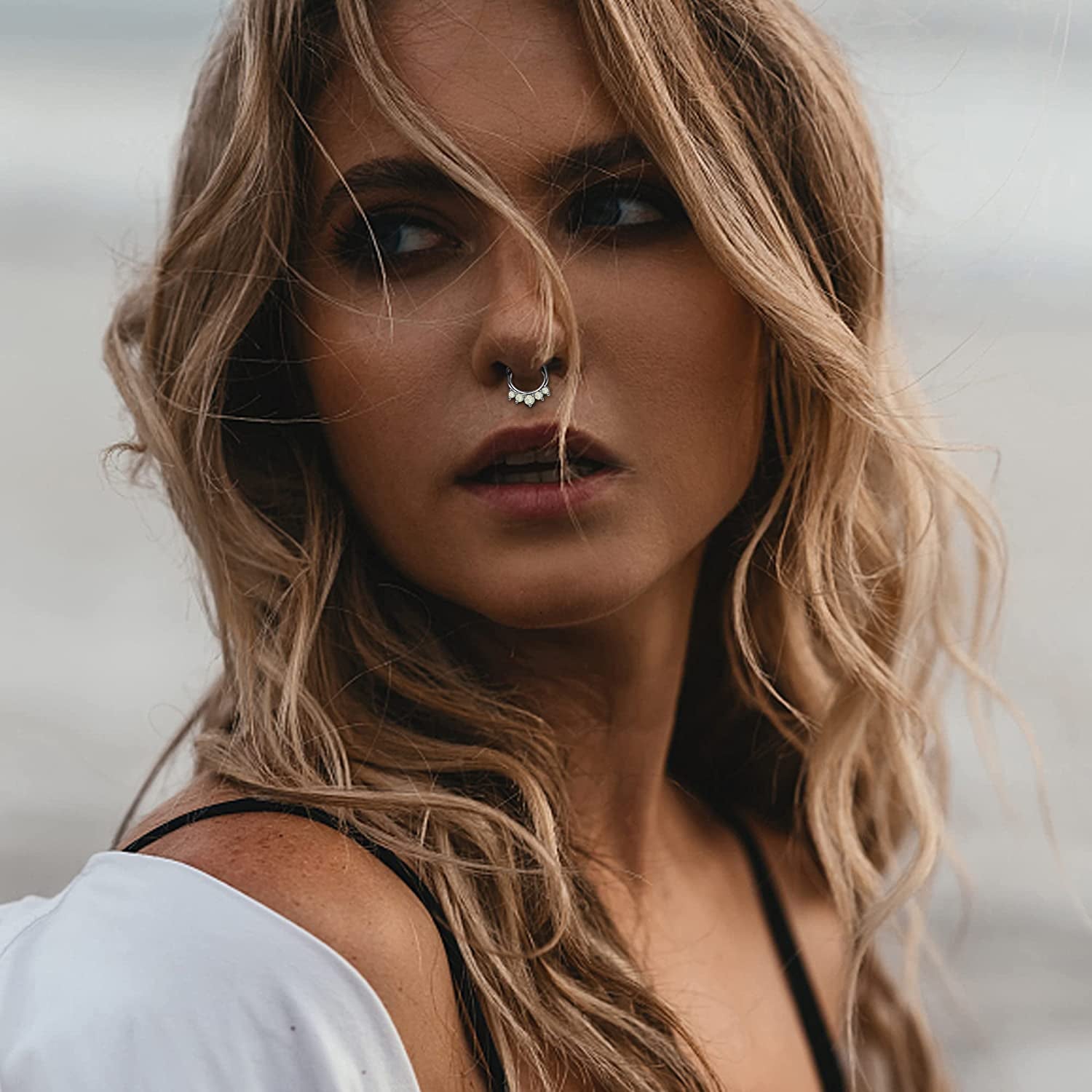 FINREZIO 16PCS 16G Stainless Steel Septum Piercing Nose Rings Hoop Tragus Cartilage Retainer Body Piercing Jewelry Apparel & Accessories > Jewelry > Rings FINREZIO